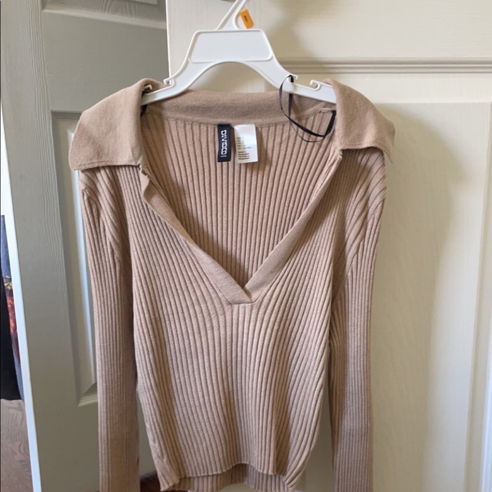 Brown Cropped Shirt From H&M